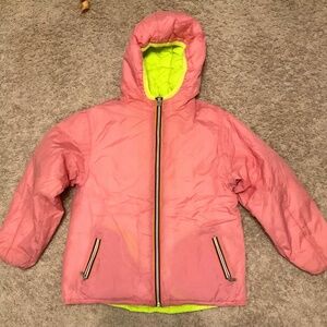K-WAY FOR J.CREW CREWCUTS REVERSIBLE DOWN JACKET. SIZE: 14- 16.